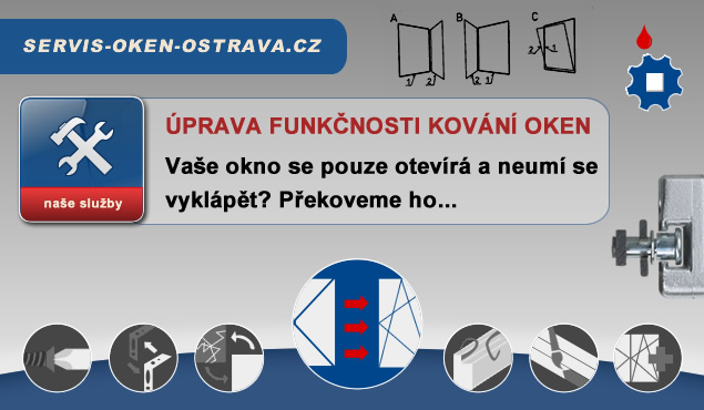 Úpravy okenního kování - SERVIS OKEN OSTRAVA